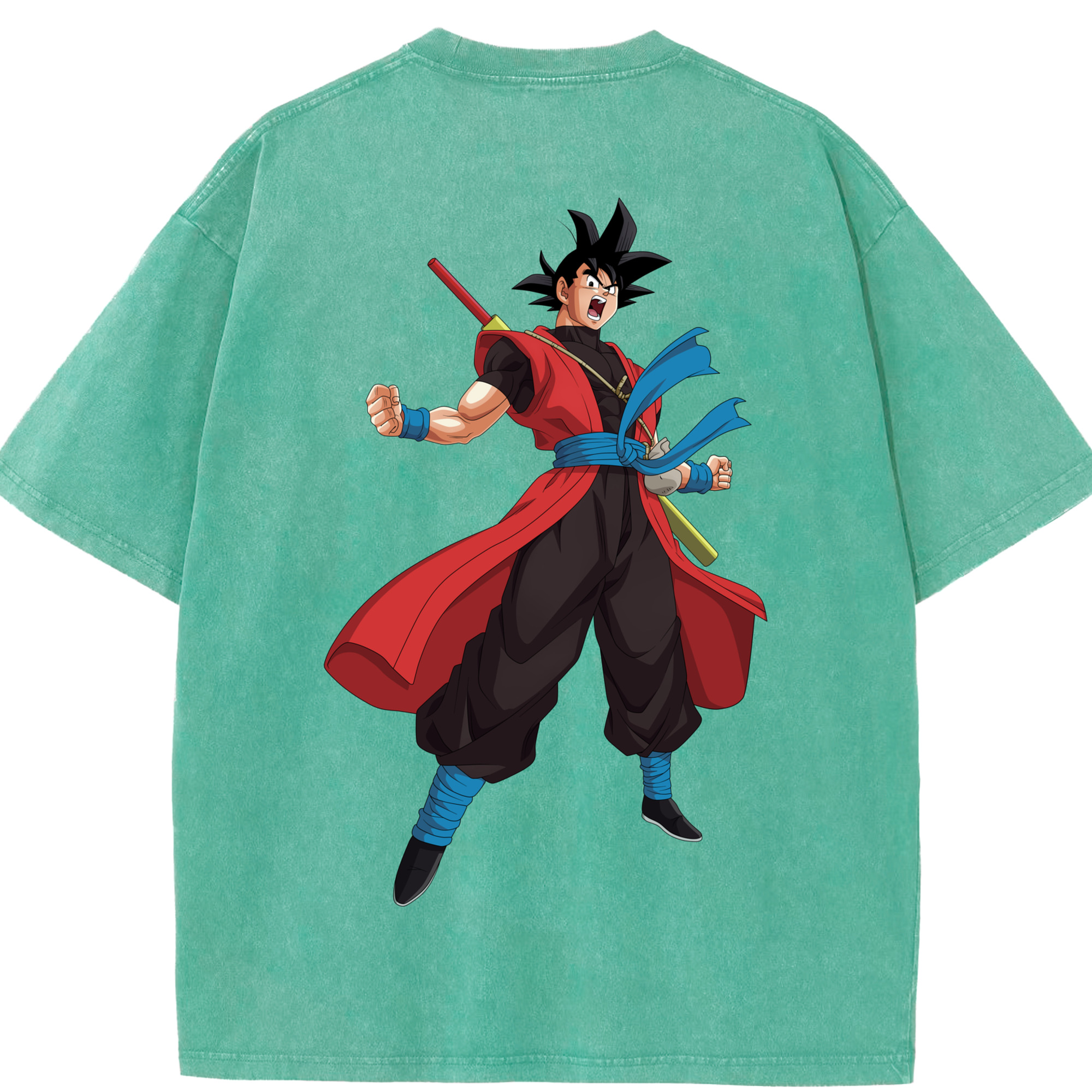 （画像用） ドラゴンボール 孫悟空（そん ごくう）Son Goku カカロット DRAGON BALL Kakarotto 綿100% ヴィンテージ風 半袖Tシャツ（背面プリント）